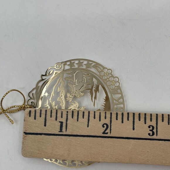 Nations Treasures Alaska 24k Gold Finish Brass Christmas Ornament Scenic Nature - Picture 5 of 11